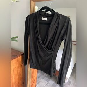 Velvet by Graham & Spencer Black Drape Blouse